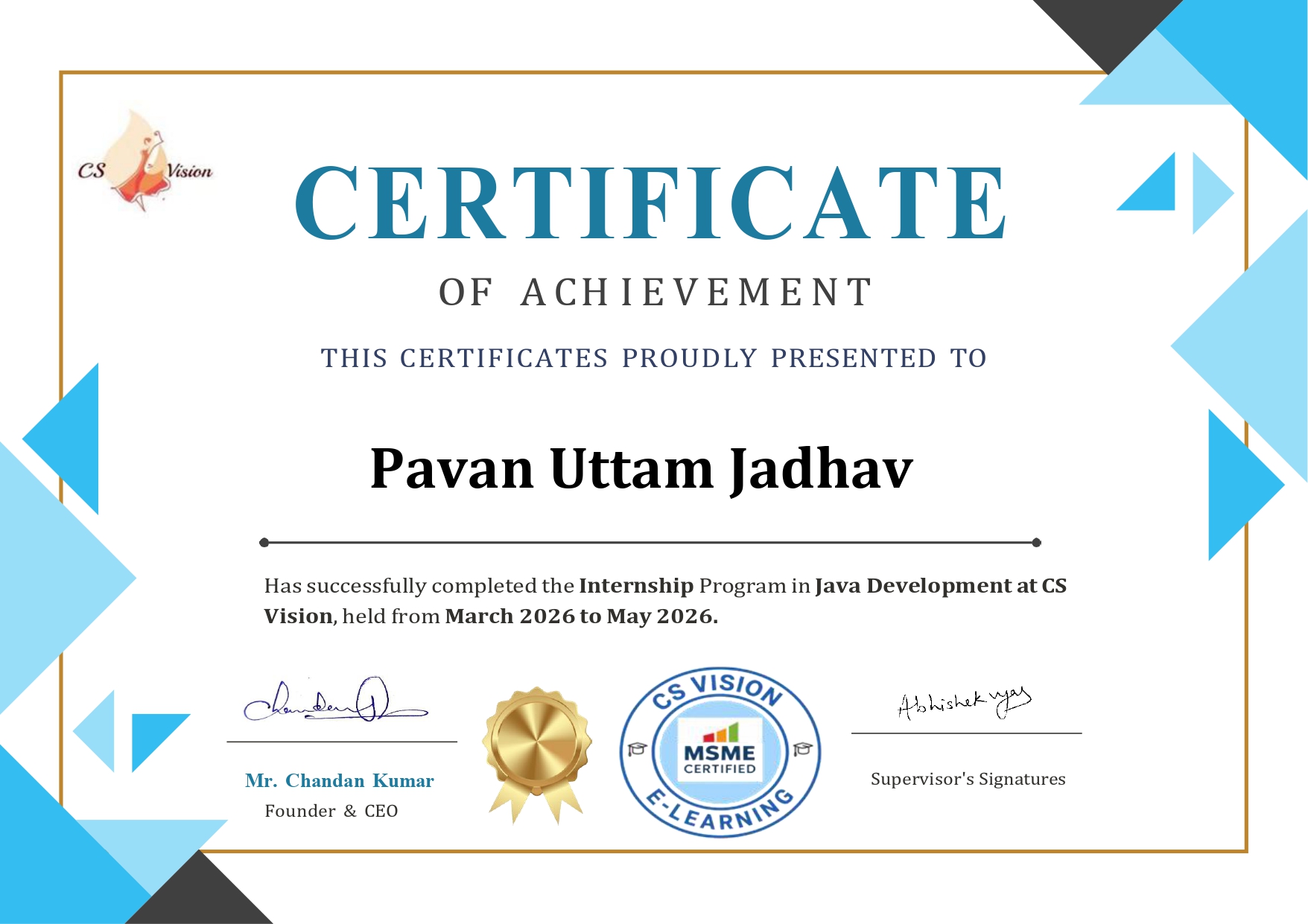 Pavan Certificate